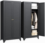 Letaya Armoire Wardrobe Closet, Hanging Rod Clothing Storage Cabinets by LetayaMetalCabinets