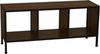 Household Essentials Jamestown Square Cubby TV Stand in Walnut Wood Grain by HouseholdEssentials