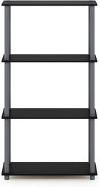Furinno TURN-N-TUBE Storage Shelves, 4-Tier Toolless Book Shelf, Corner Shelf - Image 9