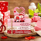 Geelin 4 Pcs Valentine Day Gnome Table Decoration Wooden Book Stack Signs - Image 5