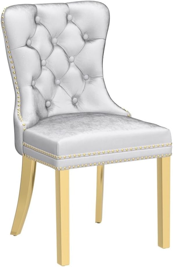 KCC Velvet Dining Chairs Set of 6, Upholstered High-end Tufted Dining Chair - Image 5