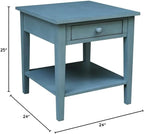 IC INTERNATIONAL CONCEPTS Spencer Blue Wood End Table - Image 3