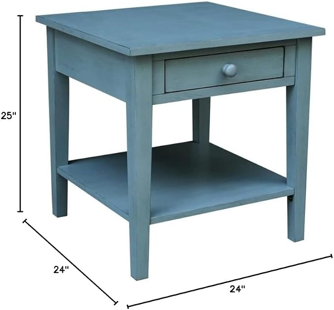 IC INTERNATIONAL CONCEPTS Spencer Blue Wood End Table - Image 3