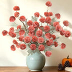 INQCMY 12 Pcs Artificial Mums with Long Stems 20 Inch Faux Flowers for Vase - Image 6