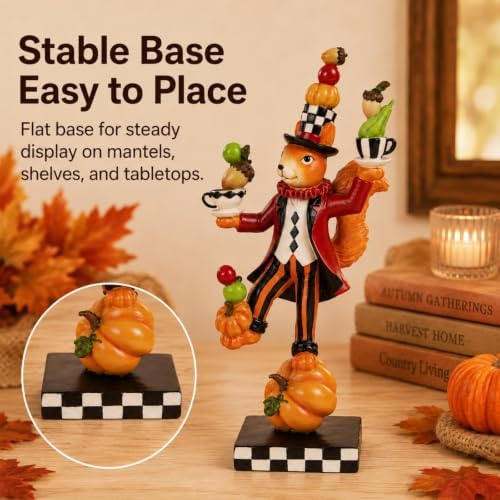 11.9"H Squirrel Figurines, Fall Table Centerpiece Shelf Home Decor - Image 4
