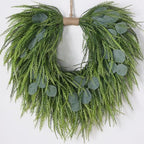 22" Artificial Eucalyptus & Saw Grass Wreath for Front Door Decor by Juxdp