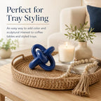 XMGZQ Blue Knot Decor for Coffee Table Book,Chain Link Decor for Bookshelf Entry Table TV Stand,Navy Knot Sculpture for Home Living Room,Object Decoracions para sala,adornos para sala Modernos - Image 6