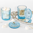 4pcs Blue Glass Bathroom Accessories Set - Image 5