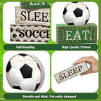 Yuntau 4 Pcs Soccer Table Decor Wooden Sign, Rustic Tiered Tray Decor - Image 6