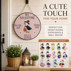 Funny No Soliciting Sign for House, 8.8 Inch Goose Door Hanger, No Soliciting Sign for Front Door, Funny Do Not Disturb Door Sign, Seasonal Wooden Goose Decor for Home - Image 3