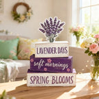 Spring Decoration Wooden Tiered Tray Decor – Rustic Lavender Days Stacked Block Sign with Lavender Flower Topper – Farmhouse Tabletop Spring Decor for Living Room Shelf Kitchen Coffee Bar Seasonal Home Display - Image 6