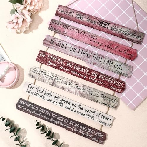 Yookeer 7 Tier Christian Wall Art Bible Verses Pink English Style - Image 3