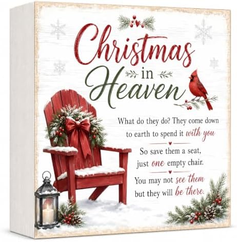 Memorial Christmas Decorations Sympathy Gift for Loss of Loved One Sign by GUDIO