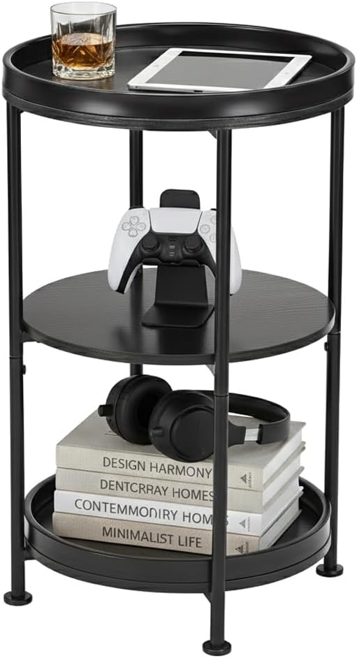 Dulcii Side Table, Round End Table by Zexvida
