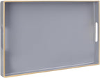 MAONAME Gray Serving Tray with Handles, Modern Grey Decorative Tray by MAONAME