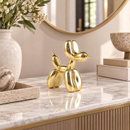Gold Balloon Dog Decor,Gold Room Decors,Balloon Animal Preppy Room Shelf Decor,Cute Statue Home Decors,Bedroom Modern Sculpture Desk Decoration,Golden Decorations Figurines - Image 6