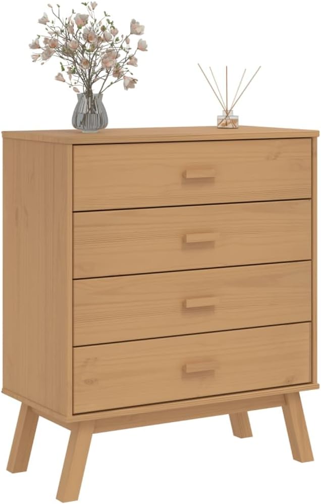 Scandinavian Style Solid Pine Wood Drawer Cabinet - Image 4
