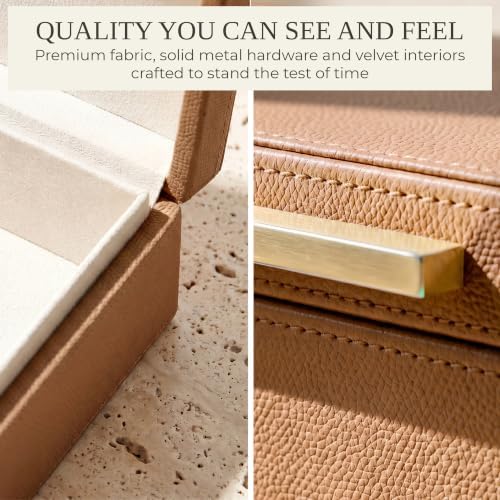 Decorative Storage Boxes with Lids - Set of 2 PU Leather Organizer Bins - Image 4