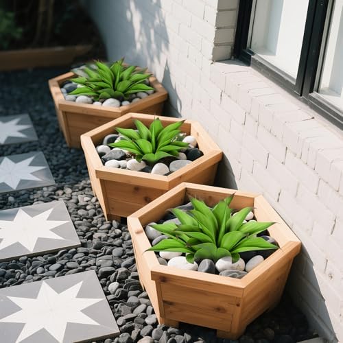 Artificial Agave Faux Plant, 2 Pack, 14.2 in, Green - Image 3