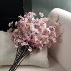 Artificial Cherry Blossom Branches 27.6In Silk Cherry Blossom Branches Long Stem Artificial Flowers for Tall Vase, for Home Decor, Weddings Decor, Parties & Festival Gifts 8PCS ，Pinkish White - Image 6