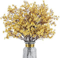 8Pcs Artificial Babys Breath Flowers Real Touch Fake Gold Flower Decoration by HIAGROW