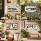 Love You, Bye – Vintage Metal Wall Sign, Metal Signs, Hallway Entryway Door Signs Decor, 16 X 4 Inch Aluminum Rustic Wall Art, Farmhouse Style Hanging Plaque for Decoration (1, Happy Place, L) - Image 7