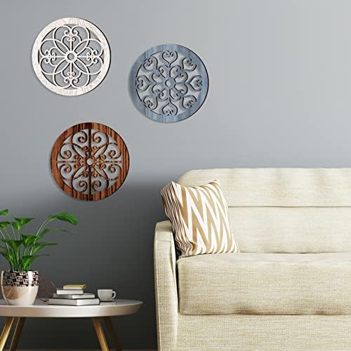 Blulu 3 Pcs Thicken Rustic Wall Decor, Wood Hanging Decor, Vintage Style - Image 4