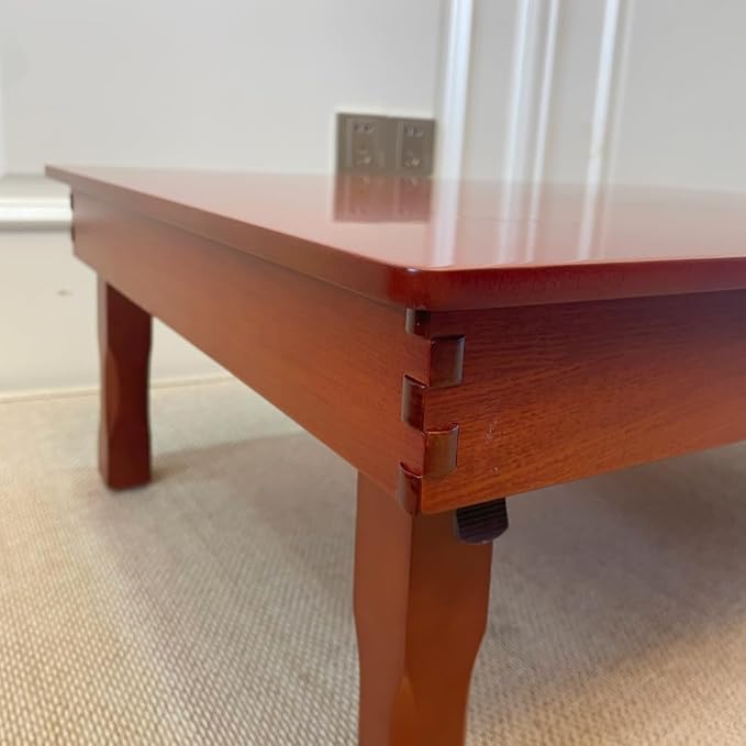 Rectangle 90X75cm Korean Coffee Table Folding Leg Asian Antique Style Living - Image 8