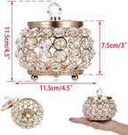Hipiwe Crystal Jewelry Box with Glass Lid Small Gold Trinket Organizer - Image 5