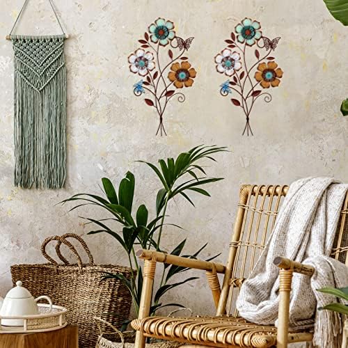 Moxweyeni Tricolor Flower Wall Decor 15 x 9.1 Inch, 2 Pieces - Image 5
