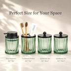 Amolliar Bathroom Accessories Set, Green Glass Complete 4PCS Bathroom Sets - Image 4