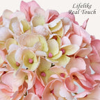 JINWOE 4PCS Lifelike Real Touch Artificial Hydrangeas, 21" Pink Hydrangea Artificial Flowers for Decoration, Faux Vintage Silk Fake Flowers for Bouquet Wedding Centerpieces Tables Party Outdoor Home - Image 4