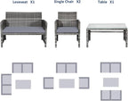 Tangkula 4 Pieces Patio Wicker Conversation Furniture Set, Patiojoy Sofa & - Image 7