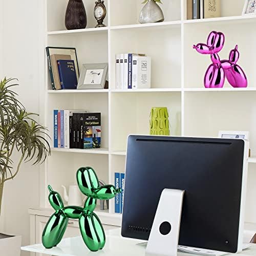Green Balloon Dog Decor,Balloon Animal Preppy Room Shelf Decor,Cute Statue Home Decors,Office,Bedroom Modern Sculpture Desk Decoration,Green Decorations Gifts - Image 5