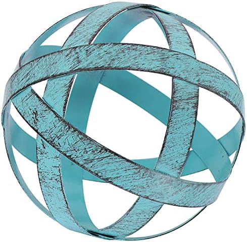 Kesywale 3.3 Inch Decorative Spheres Set of 3, Metal Band Decorative Balls Orbs Metal Spheres Home Decor Accents Dining Table Centerpieces for Living Room Bedroom Kitchen Office Coffee Table (Blue) - Image 5