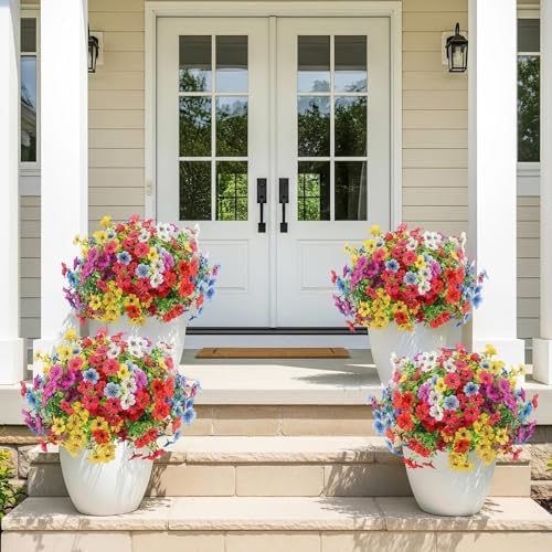 ATTGREAT Artificial Flowers for Outdoors UV Resistant Decor, 24 Bundles - Image 3