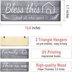 Joyhawk 4 Pieces Wall Decor Signs, THIS IS US, TOGETHER, BLESS THIS HOME, FAMILY Rustic Wooden Farmhouse Wall Art Décor For Living Room Bedroom Kitchen, , 4.7 x 13.8 Inch(Grey) - Image 2