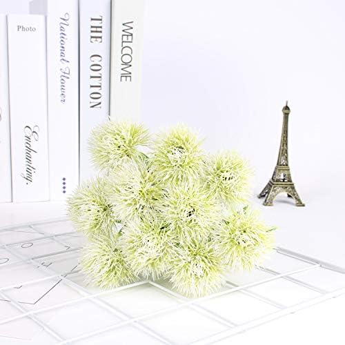 CATTREE Artificial Dandelion Flowers, Plastic Plants Shrubs Bushes Fake Grass Wedding Indoor Outdoor Home Garden Verandah Centerpieces Arrangements Party Decoration Planting Filler - White 10 Pcs - Image 4