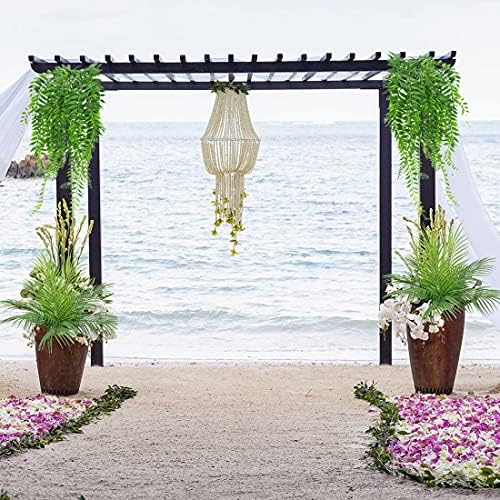 Fake Weeping Willow, Artificial Hanging Plants Plastic Greenery Leaves Plant Faux Vine Hanging Vines Ivy Garland for Home Indoor Outdoor Face Wall Decoration Garden Basket Wedding Party Decor - 4 Pcs - Image 6