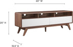 Modway Transmit Entertainment-Stands, 60 Inch, Walnut White - Image 6
