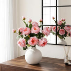 Silk Peony Artificial Flowers, 4PCS, Light Pink 31.5'' Long Sterm - Image 6