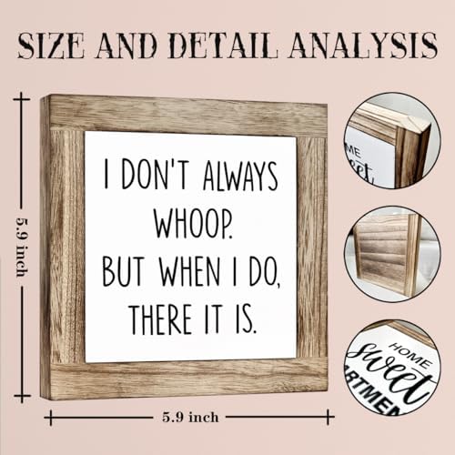 Funny Office Desk Wooden Box Sign Decor, Fun Quotes Office Supplies Rustic Inspirational Desk Decor, Funny Workplace Gifts for Coworker Colleague Boss-I Don't Always Whoop - Image 2