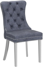 KCC Velvet Dining Chairs Set of 2, Upholstered High-end Tufted Dining Room Chair - Image 4