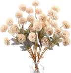 Mandy's 6 Stems Silk Beige Kiku Ball Flowers by Mandys