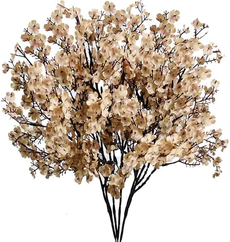 Mandy's 15 Bundles Artificial Light Brown Baby’s Breath Flowers by Mandys