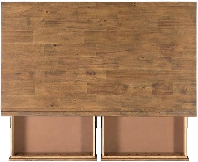 Pemberly Row Transitional Tanner 2PC Occasional Table Set, Light Walnut Finish - Image 8