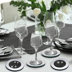 Jetec 6 Pcs Mirrored Glass Coasters with Holder, Bling, Black, 4 Inch - Image 5