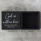 Christian Gifts for Women Motivational Scripture Bible Verse Desk Decor Wood Sign Rustic Black Wooden Box Sign for Home Office Living Room Bedroom Table Shelf Religious Decor Birthday Christmas - Image 3