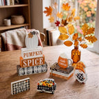 11 Pcs Fall Wooden Table Decorations Pumpkin Tiered Tray Decor - Image 4