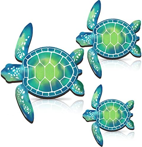 Bucherry 3 Sizes Wooden Sea Turtle Wall Decor Turtle Wall Art,Blue Green by Bucherry